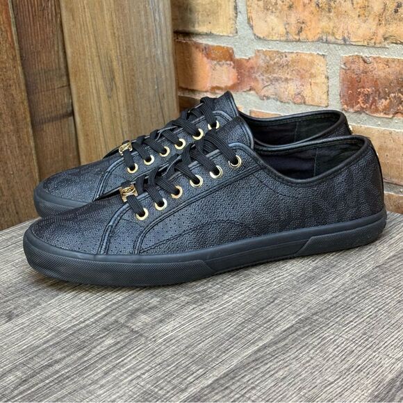 Michael Kors Boerum Sneakers Black MK Monogram Lasered Signature size 11 - Picture 6 of 16